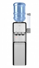 Кулер напольный со шкафчиком Ecotronic V33-LCE  электронное охлаждение, нажим кружкой, черно-серебристый
