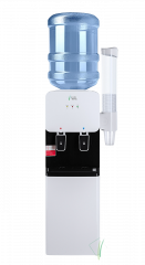 Кулер напольный со шкафчиком Ecotronic J1-LCE XS электронное охлаждение, нажим кружкой, бело-черный